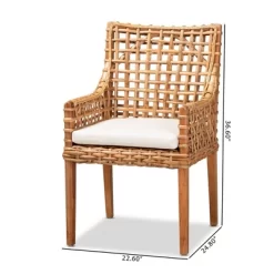 Saoka Wood And Rattan Armchair Natural Brown/White - Bali & Pari -Cozy Living Deals Store GUEST 3c76b367 c7d0 4381 8177 5fa181a5397b