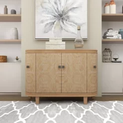 Traditional Carved Wood Curved Cabinet Brown - Olivia & May -Cozy Living Deals Store GUEST 3c947a68 5cb2 4dd4 868c aa787cda1c19