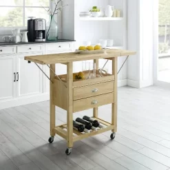 Bristol Double Drop Leaf Kitchen Cart Natural - Crosley -Cozy Living Deals Store GUEST 3cb2fbc4 d8ed 4d67 a69c 55a2b62a8bc7
