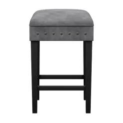 Cassidy Wood Upholstered Backless Counter Height Stool Black/Charcoal Velvet - Hillsdale Furniture -Cozy Living Deals Store GUEST 3cd3d4eb a766 4014 ab0b 56e662575a3e
