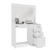 Harper Vanity Table With Lighted Mirror White - Polifurniture