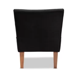 Harmon Velvet Fabric Upholstered And Wood Accent Chair Black/Walnut Brown - Baxton Studio -Cozy Living Deals Store GUEST 3d005754 45cf 4b07 a6bc a4bb7b24a81f