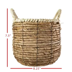 Wrapped Rim Basket Banana Leaf, Corn Husk & Metal - Foreside Home & Garden -Cozy Living Deals Store GUEST 3d4c27f5 7011 48c8 81b7 cd493cfda4a9
