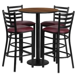 Emma And Oliver 30" Round Laminate Table Set With 4 Ladder Back Metal Stools -Cozy Living Deals Store GUEST 3d4cc219 2704 47a4 9444 2784d3cbbd9f