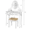 Costway Vanity Table Dressing Table 5 Make Up Table Stool