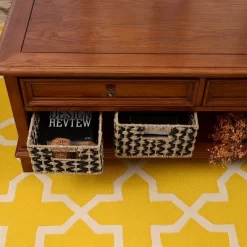 Villacera Rectangle Hand Weaved Wicker Baskets Made Of Water Hyacinth | Nesting Black And Natural Seagrass Bins | Set Of 2 -Cozy Living Deals Store GUEST 3f0f38f3 2c6d 437d bb71 64f8cea4eab3