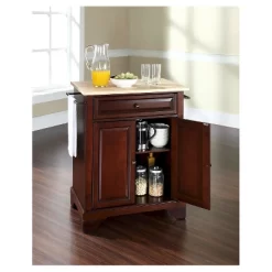 LaFayette Natural Wood Top Portable Kitchen Island - Vintage Mahogany - Crosley -Cozy Living Deals Store GUEST 3f59a8c1 3741 4f24 a4bd 26fc1a16fdb6