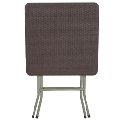 Flash Furniture 1.95-Foot Square Brown Rattan Plastic Folding Table -Cozy Living Deals Store GUEST 403dac2d edfd 4b2a 97e4 e26008f5553a