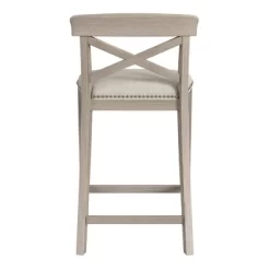 Set Of 2 26" Bayview NonSwivel Counter Height Barstool White/Silver - Hillsdale Furniture -Cozy Living Deals Store GUEST 40740da2 1928 4e1c 8a24 bf816811f399