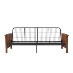 Full Brixen Wood Arm Metal Futon Frame With 6" Mattress - Room & Joy -Cozy Living Deals Store GUEST 4149f9e2 fb2b 4aed 89f5 dd8cfab9285f