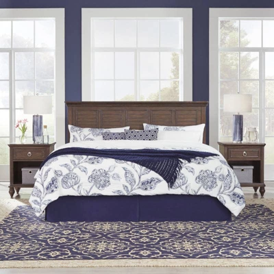 King Southport Headboard And 2 Nightstands Dark Aged Oak - Home Styles 2 King Southport Headboard And 2 Nightstands Dark Aged Oak - Home Styles - Image 2