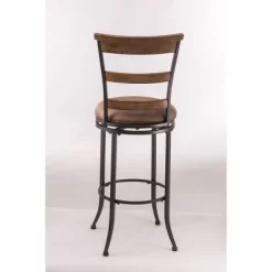Charleston Swivel Ladder Back 26" Counter Height Barstool Metal/Tan - Hillsdale Furniture
