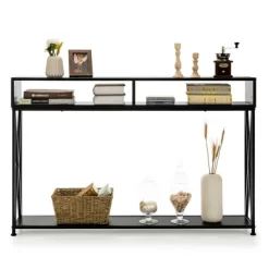 Costway Steel Frame Console Table With Open Shelf And Storage Compartments Black 15 Costway Steel Frame Console Table With Open Shelf And Storage Compartments Black -Cozy Living Deals Store GUEST 421b4f07 000f 4c17 baef d2e90f42b15c