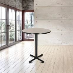 36" Round Composite Core Bar Height Dining Table Laminated Gray With Black Steel Base - Hampden Furnishings 7 36" Round Composite Core Bar Height Dining Table Laminated Gray With Black Steel Base - Hampden Furnishings -Cozy Living Deals Store GUEST 427cf49c c84c 4940 857c 5cc7b562fa34