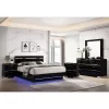 5pc Cavatao Bedroom Set With Led Light Black/Chrome - MiBasics