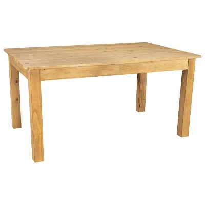 Merrick Lane 60" X 38" Rectangular Solid Pine Farm Dining Table 2 Merrick Lane 60" X 38" Rectangular Solid Pine Farm Dining Table - Image 2