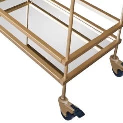 Modern Style Tubular Iron Bar Cart With 2 Mirrored Shelves Gold - The Urban Port -Cozy Living Deals Store GUEST 43274feb 5022 44be a529 a97292a901db