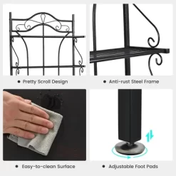 Costway 5-Tier Metal Kitchen Bakers Rack Microwave Storage Rack Oven Stand With Wine Organizer -Cozy Living Deals Store GUEST 43bd73a8 ef85 4a87 8684 000c1e4425a9