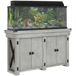 Wildwood 55 Gallon Aquarium Or Terrarium Tank Stand, Rustic White - Ollie & Hutch