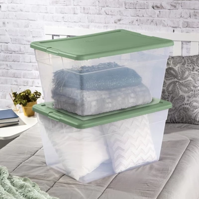 Sterilite Stackable 56 Quart Storage Tote Organizing Home And Office Containers With Secure Latching Lid And Built In Handles, (8 Pack) 4 Sterilite Stackable 56 Quart Storage Tote Organizing Home And Office Containers With Secure Latching Lid And Built In Handles, (8 Pack) - Image 4