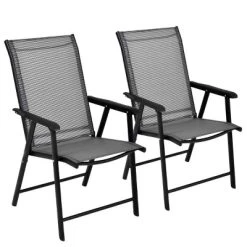 Costway 2PCS Folding Chairs Steel Frame Patio Garden Outdoor W/ Armrest & Footrest -Cozy Living Deals Store GUEST 44155ff3 9a5b 4057 855a 694bae56fb10