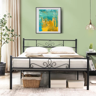 Costway Twin/Queen/Full Metal Platform Bed Frame With Headboard And Footboard No Box Spring Needed 2 Costway Twin/Queen/Full Metal Platform Bed Frame With Headboard And Footboard No Box Spring Needed - Image 2