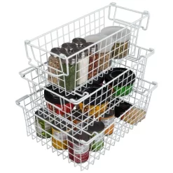 Set Of 3 Storage Bins - Basket Set For Toy, Kitchen, Closet, And Bathroom Storage - Small, Medium, And Large Shelf Organizers By Home-Complete (White) -Cozy Living Deals Store GUEST 445bd1cc 8d56 4e0b 9378 aebe123c718b