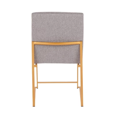 Set Of 2 Highback Fuji Polyester/Steel Dining Chairs Gold/Light Gray - LumiSource 4 Set Of 2 Highback Fuji Polyester/Steel Dining Chairs Gold/Light Gray - LumiSource - Image 4