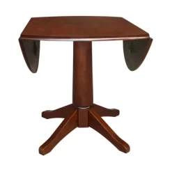 30.3" Thea Round Dual Drop Leaf Extendable Dining Table Espresso Brown - International Concepts -Cozy Living Deals Store GUEST 45189182 f779 4849 9ffe 92b2aeb4b138