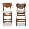 2pc Katya Fabric Upholstered And Wood Counter Height Barstool Set - Baxton Studio
