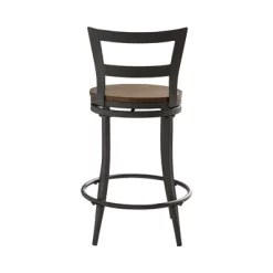 Set Of 2 24" Saroyan Swivel Metal & Wood Counter Height Barstool Graphite - Inspire Q -Cozy Living Deals Store GUEST 46810e92 57a0 4078 af42 174968497094