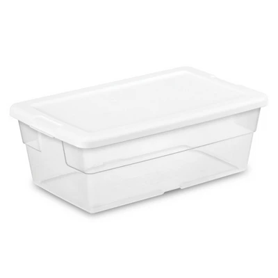 Sterilite 6 Quart Clear Plastic Stacking Storage Container Tote With White Lid For Garage, Kitchen, And Closet Organization 8 Sterilite 6 Quart Clear Plastic Stacking Storage Container Tote With White Lid For Garage, Kitchen, And Closet Organization - Image 8