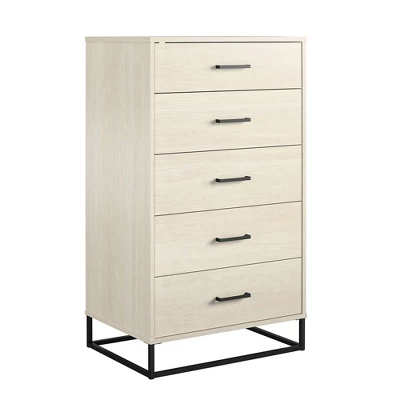 Kelly 5 Drawer Dresser Ivory Oak - Novogratz 3 Kelly 5 Drawer Dresser Ivory Oak - Novogratz - Image 3