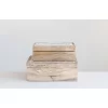 Set Of 2 Decorative Hand Crafted Whitewashed Mango Wood Boxs Natural - Storied Home