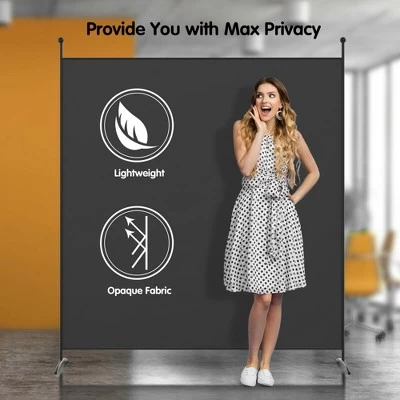 Costway Single Panel Room Divider Privacy Partition Screen For Office Home Black/Beige 7 Costway Single Panel Room Divider Privacy Partition Screen For Office Home Black/Beige - Image 7