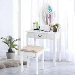 Costway Vanity Table Jewelry Makeup Desk Bench Dresser Stool -Cozy Living Deals Store GUEST 47469d8d 06c7 476f 881d f2f5aac75de7