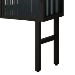 61.61" High Contemporary Glass Door Cabinet With Two Levels Of Storage, Black - ModernLuxe 13 61.61" High Contemporary Glass Door Cabinet With Two Levels Of Storage, Black - ModernLuxe -Cozy Living Deals Store GUEST 4772fb39 217e 4894 961f db3c3927e0ea