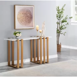 Beo Console Table Marble/Gold - Treasure Trove Accents -Cozy Living Deals Store GUEST 47733258 6889 4208 9a98 bd31ccc61f22