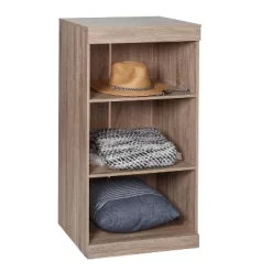 Honey-Can-Do 2 Shelf Stackable Open Cabinet Oak