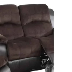 Padded Suede Faux Leather Reclining Loveseat Brown - Benzara -Cozy Living Deals Store GUEST 47f3607b 263e 4b1f 8267 d9d4010ffefa