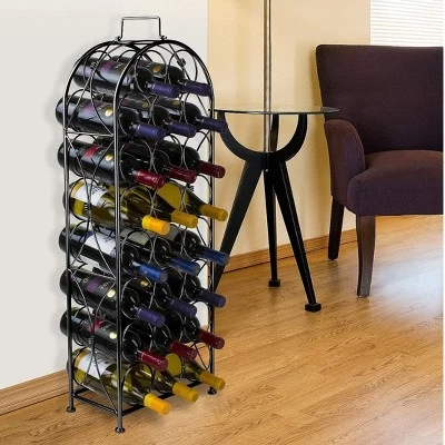 Sorbus 23 Bottle Metal Wine Rack (Black) 3 Sorbus 23 Bottle Metal Wine Rack (Black) - Image 3