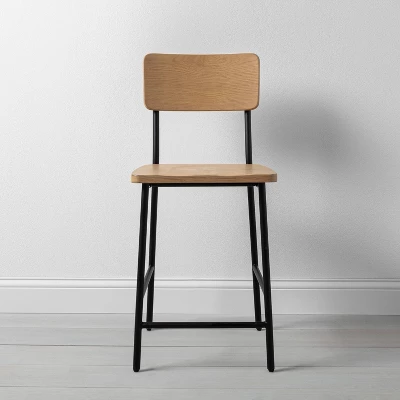 Wood & Steel Counter Stool -Natural/Black - Hearth & Hand™ With Magnolia 2 Wood & Steel Counter Stool -Natural/Black - Hearth & Hand™ With Magnolia - Image 2