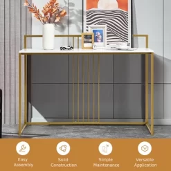 Costway 47'' Console Table Modern Steel Frame Storage Shelf For Entryway Living Room -Cozy Living Deals Store GUEST 487a3820 91bb 4db3 a02e 15cc770e1677