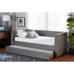 Larkin Velvet Fabric Upholstered Daybed With Trundle - Baxton Studio 15 Larkin Velvet Fabric Upholstered Daybed With Trundle - Baxton Studio -Cozy Living Deals Store GUEST 48cf380c 88a8 460d 89ed d88506ed5779