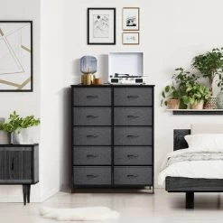 Sorbus Drawer Dresser For Bedroom Home Dark Gray