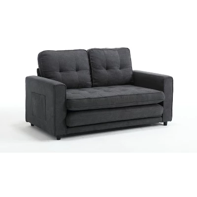 Convertible Folding Futon Sofa Bed, Dark Gray - ModernLuxe 5 Convertible Folding Futon Sofa Bed, Dark Gray - ModernLuxe - Image 5