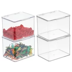 MDesign Plastic Stackable Toy/Game Storage Bin Box - Hinged Lid - 4 Pack -Cozy Living Deals Store GUEST 4a8cde90 9a22 4ddb 9d6d 1e2ecab2d680