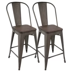 Set Of 2 24" Oregon Industrial High Back Counter Height Barstools - LumiSource 17 Set Of 2 24" Oregon Industrial High Back Counter Height Barstools - LumiSource -Cozy Living Deals Store GUEST 4aa15591 9084 45b1 9b00 2a9a32ccd4d1