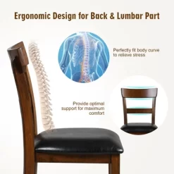 Costway Set Of 4 Barstools Counter Height Chairs W/Leather Seat & Rubber Wood Legs -Cozy Living Deals Store GUEST 4aeafced c719 4b31 842f 8946237564b0