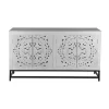 Lost City 4 Door Credenza With Black Legs White - Treasure Trove Accents